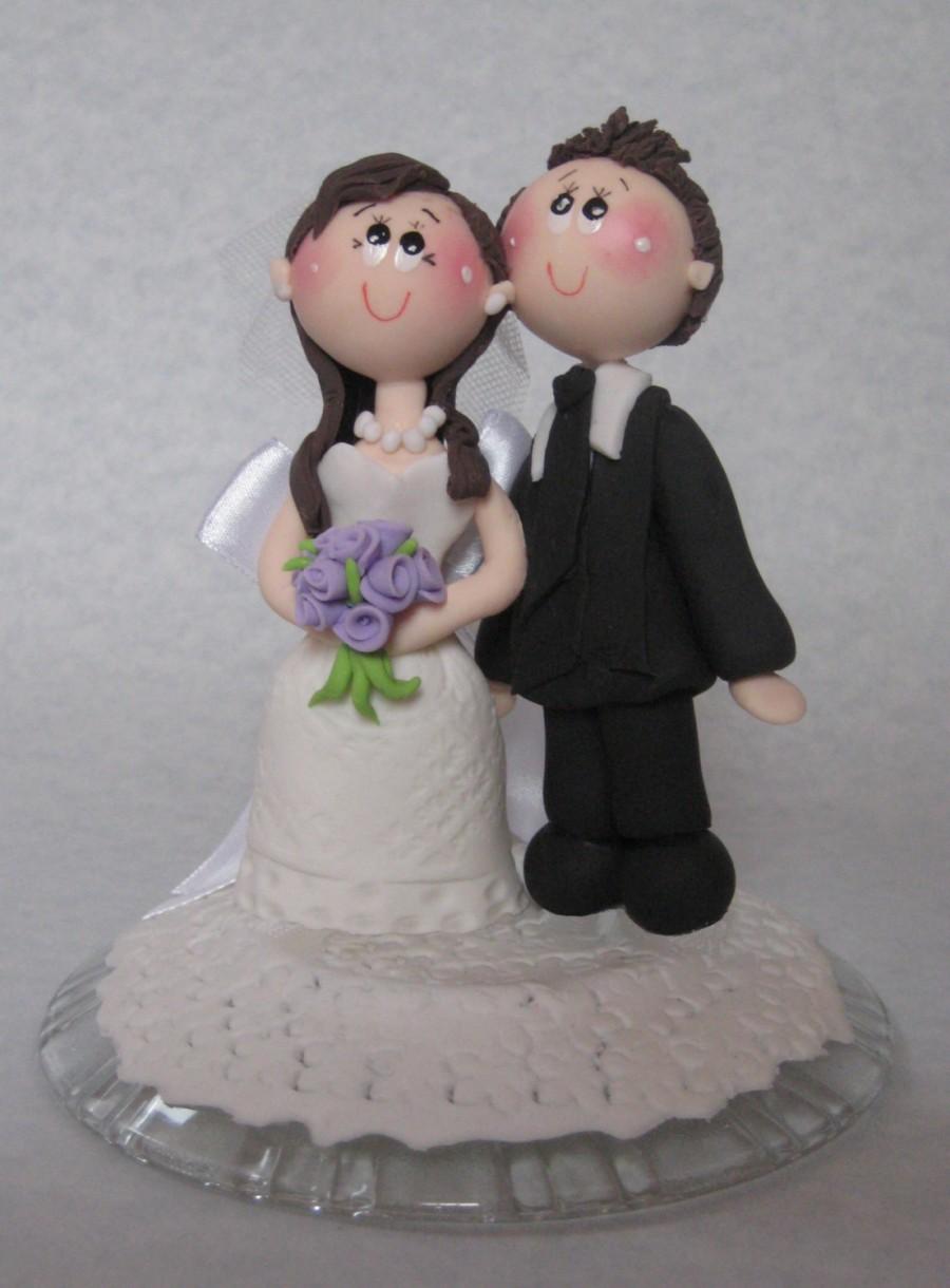 Hochzeit - Personalized wedding cake topper, custom wedding cake topper, romantic cake topper