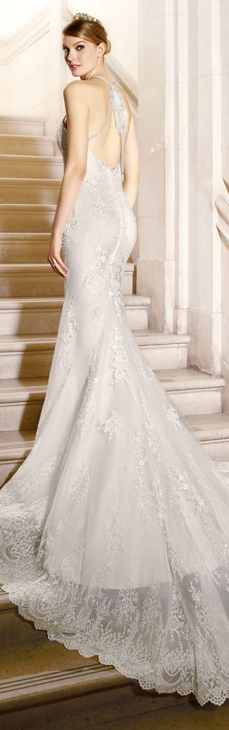 Hochzeit - Lace And Beaded Halter Neck Mermaid Wedding Gown  