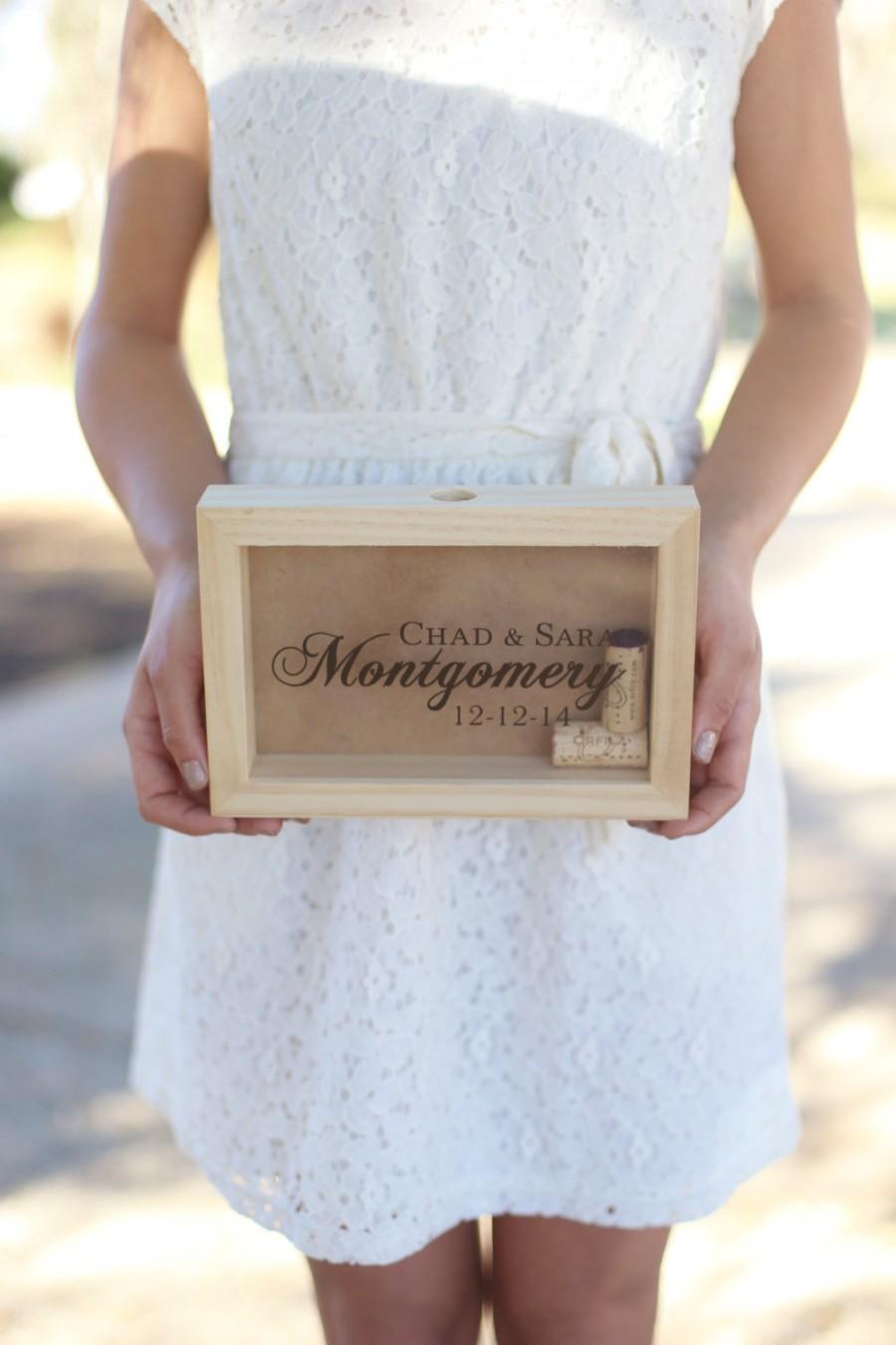 Hochzeit - Personalized Wine Cork Keeper Custom Wedding Gift Rustic Barn Wedding Bridal Shower Present QUICK shipping available