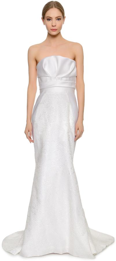 Mariage - J. Mendel Mermaid Gown with Draped Bustier