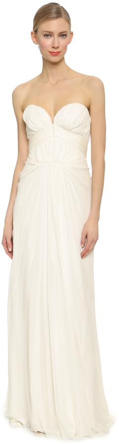 Wedding - J. Mendel Strapless Pleated Gown