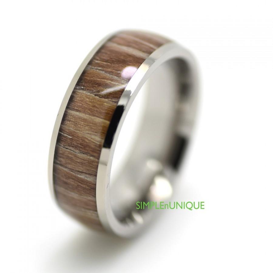 Свадьба - Mens Wooden Ring,Titanium Wedding Band,Titanium Ring,Anniversary Promise Wood Ring for Men,Engagement Ring,Zebra Rosewood Inlay