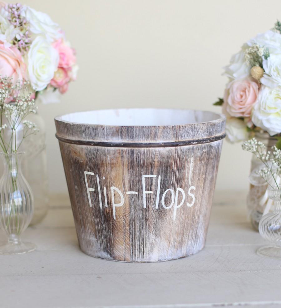 زفاف - Beach Wedding Flip Flops Bucket by Morgann Hill Designs
