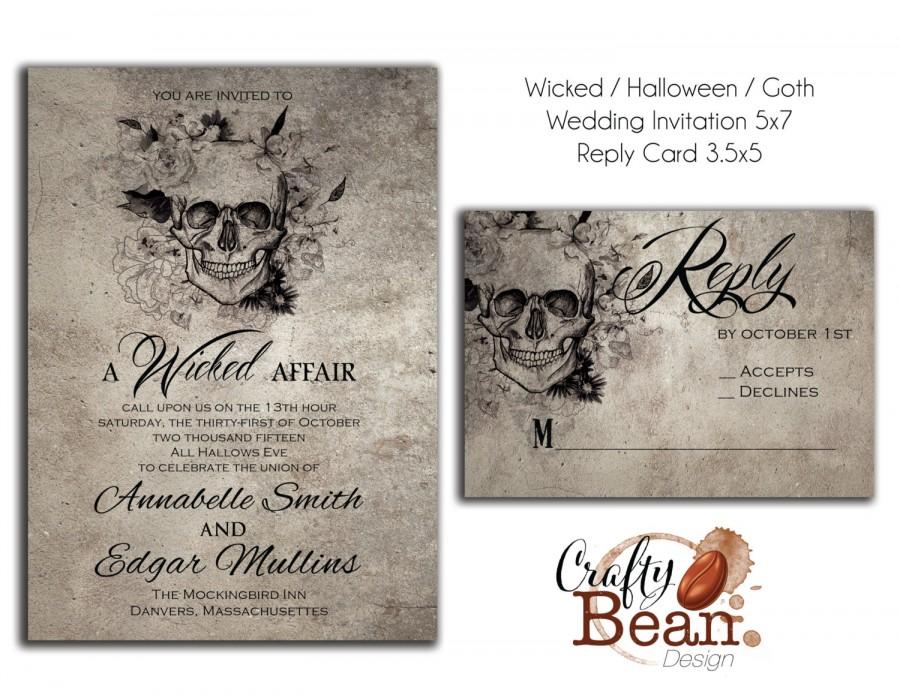 Wicked Halloween Horror Gothic Wedding Invitation Diy