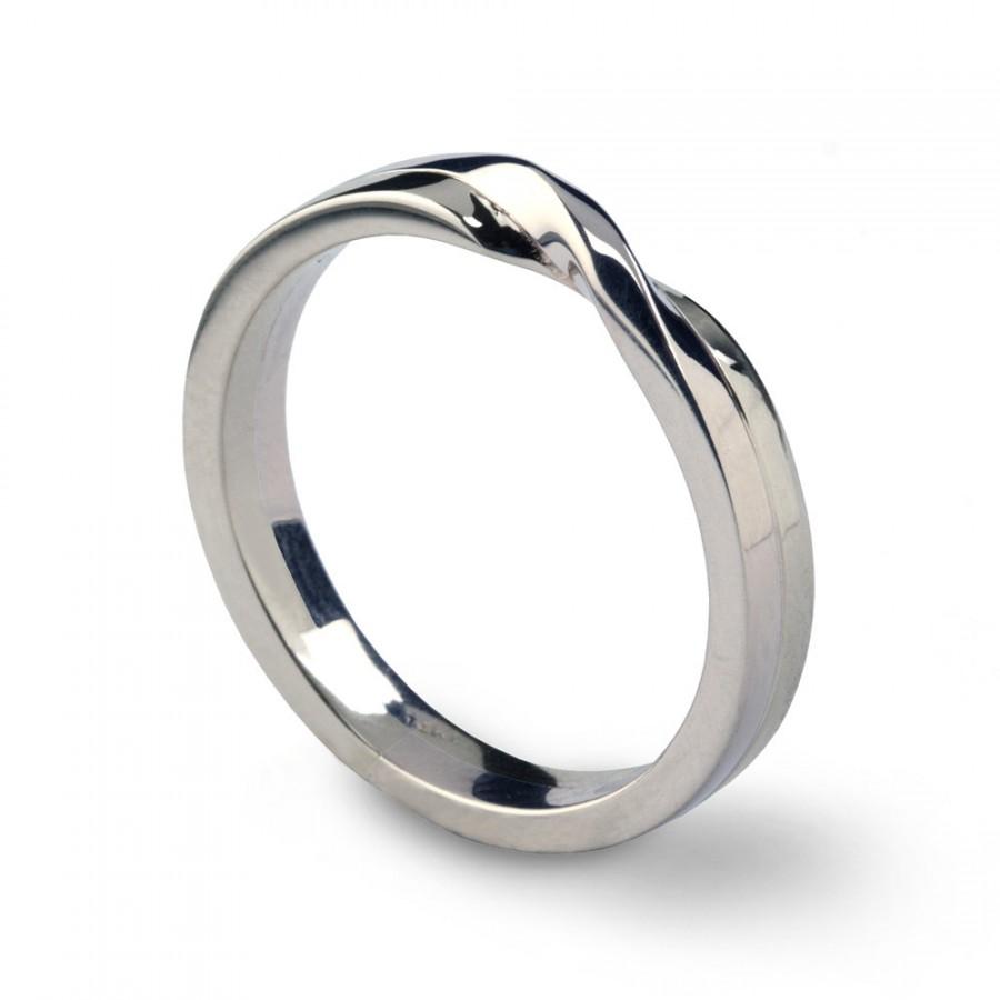 زفاف - LOVE KNOT Ring, Sterling Silver Wedding Band, Unique Mens Wedding Band, Womens Wedding Band, His and Hers Wedding Ring Silver