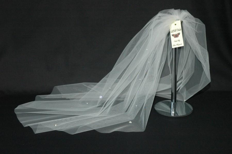 Wedding - DESIGNER VEIL 1 TIER Swarovski Pearl Flowers & Crystal LBV38s