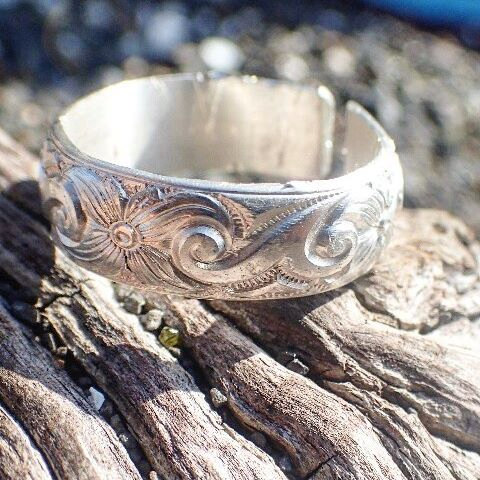 زفاف - Engraved ring sterling silver band engagement ring