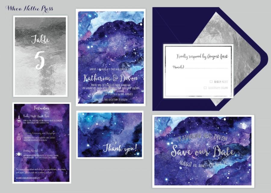 Свадьба - Star/Night Sky Wedding Invitations - Starry Night/Whimsical/Watercolor