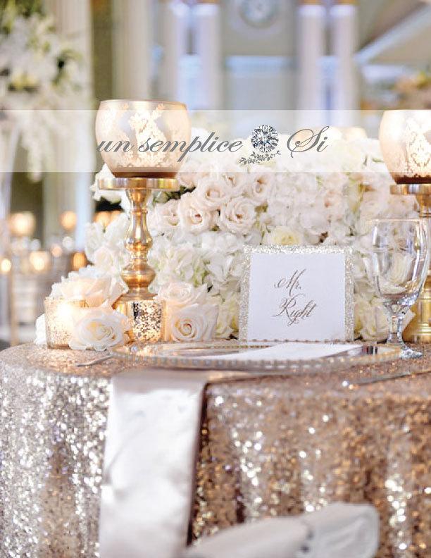 Mariage - Sequin Tablecloth, Sequin Runner, Sequin Overlay  LARGEST COLOR SELECTION