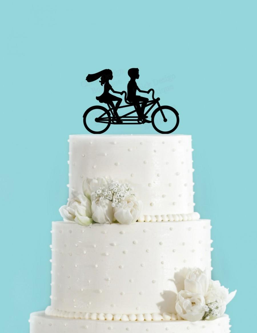 Mariage - Bicycle Made for Two Tandem Bike Wedding Cake Topper