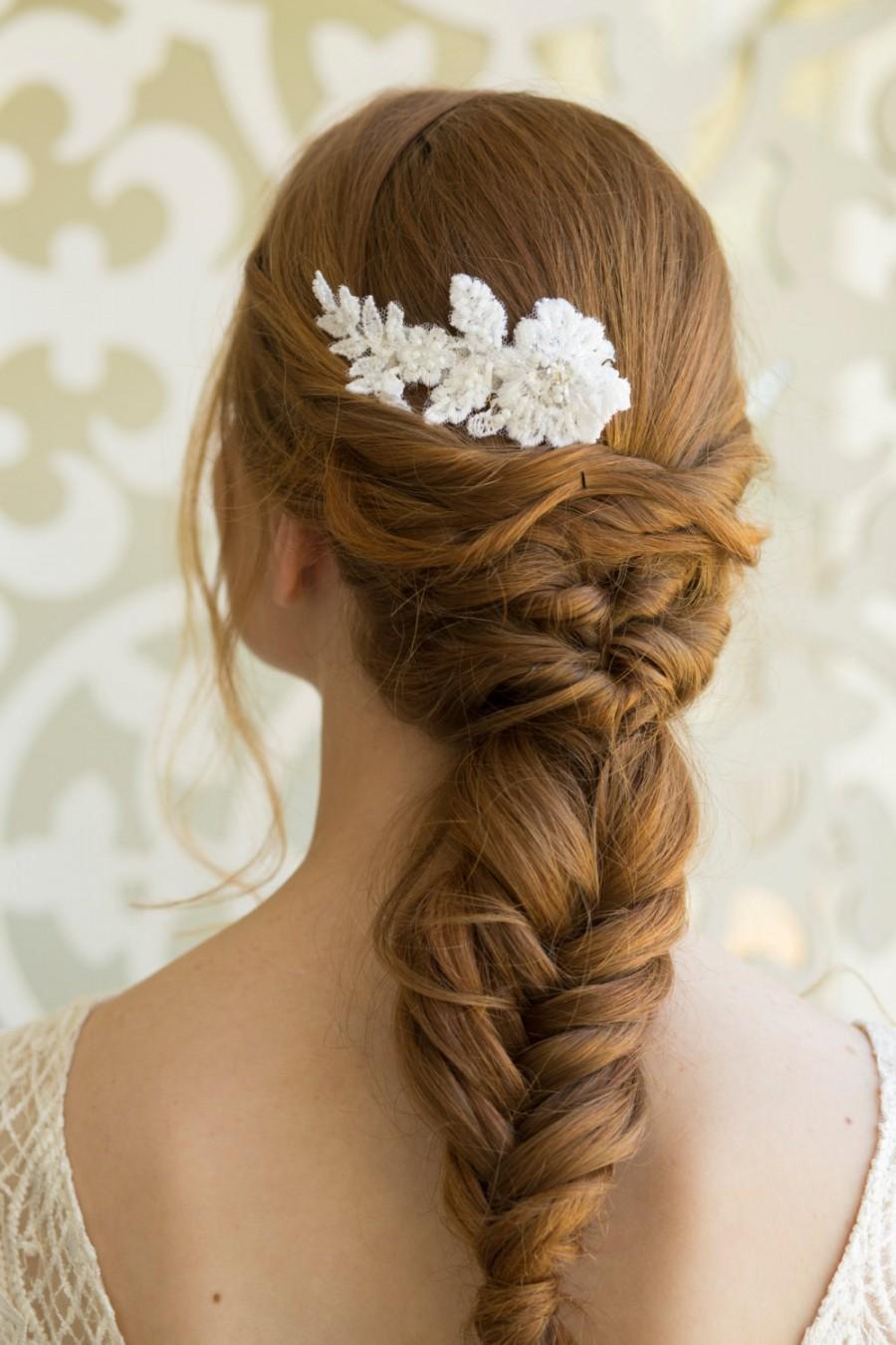 Wedding - Bridal Lace Hair Comb, Wedding Lace Headpiece, wedding hair accessories, Bridal Hair Comb, Lace Wedding Hair Comb, Vintage Lace  Hair Comb