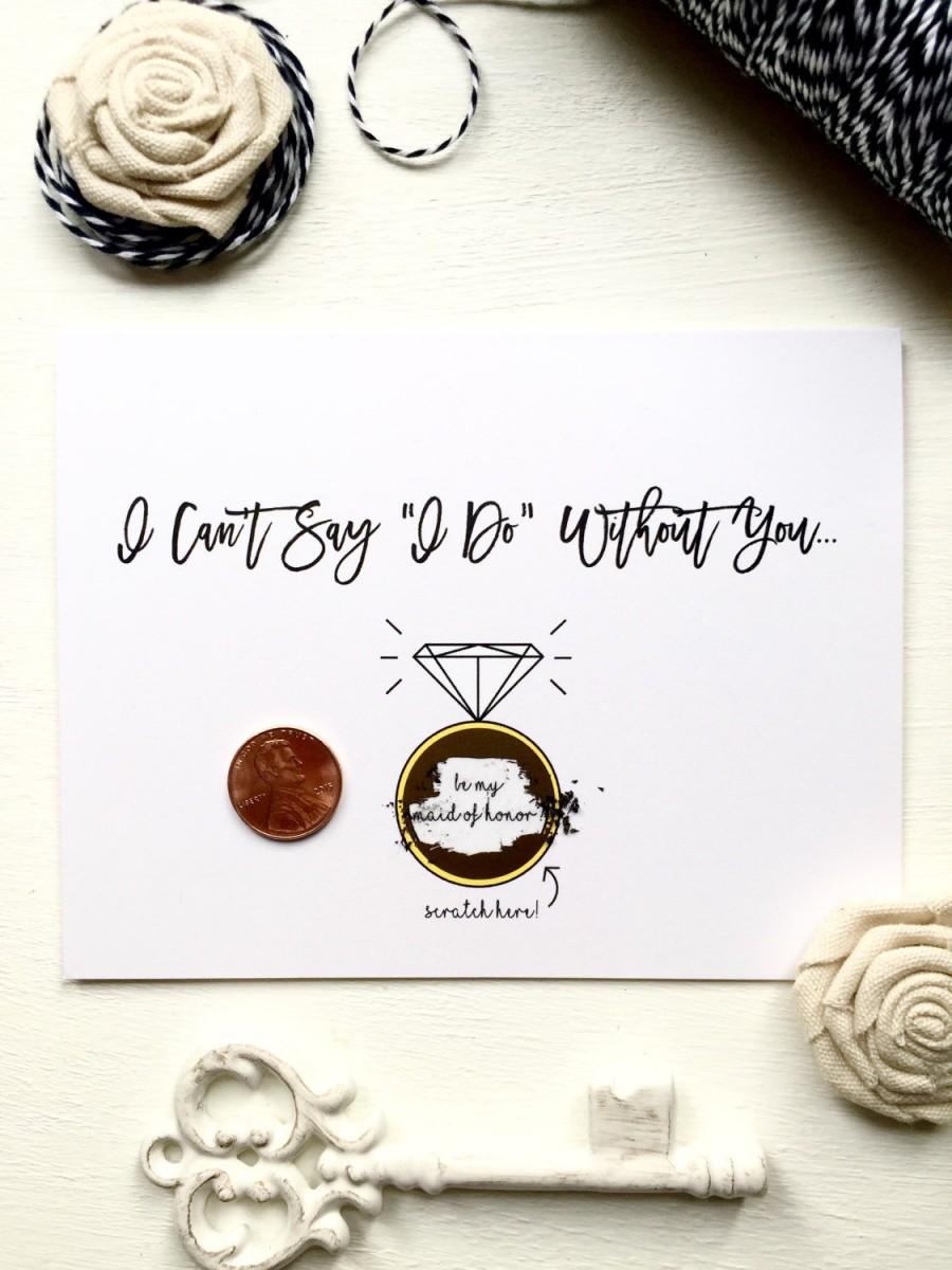 Wedding - Scratch Off Be My Maid Of Honor? Ask Maid Of Honor Scratch Off Proposal Card