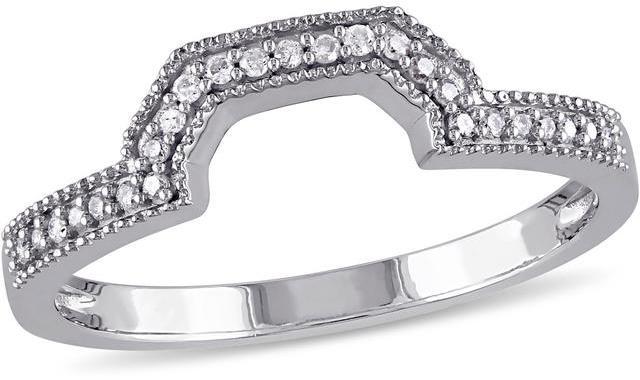 Mariage - Julie Leah 1/10 CT TW Diamond 10K Polished White Gold Wedding Ring Band
