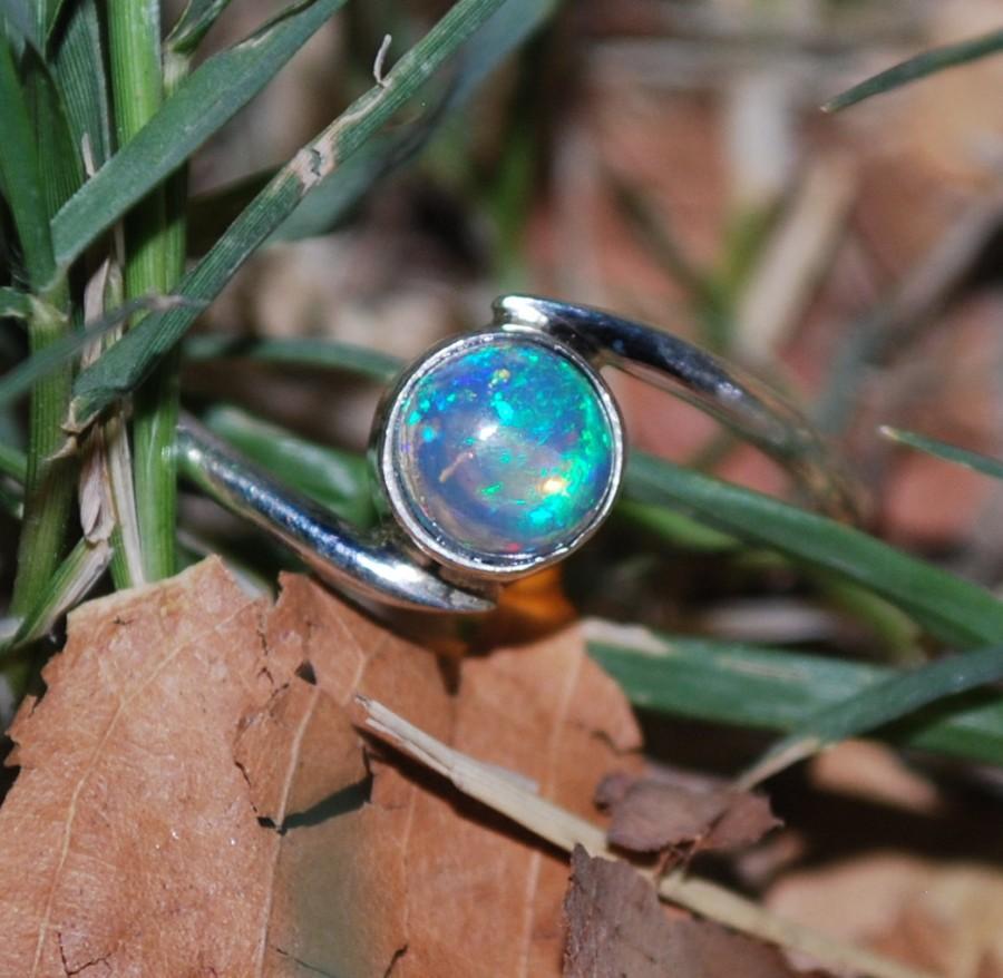 زفاف - Extra 10% off Ethiopian Opal Ring , Natural Opal Ring , 925 Sterling Silver Opal Ring , October Birthstone Ring ,Silver Welo Opal Ring