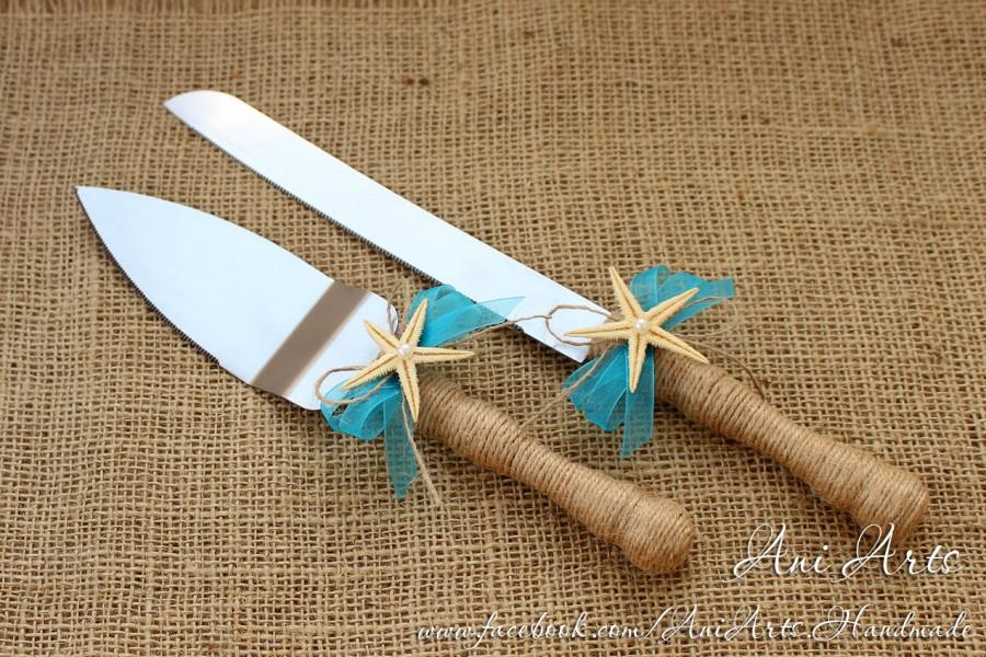 Beach Wedding Cake Server And Knife Nautical Wedding Cake