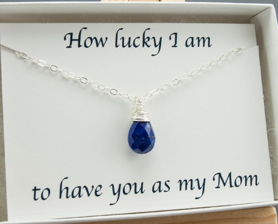 Wedding - Mothers Day Birthstone Necklace Mom Necklace, September Birthstone Necklace, Mother's Necklace,Sterling Silver Mothers Day from Daughter