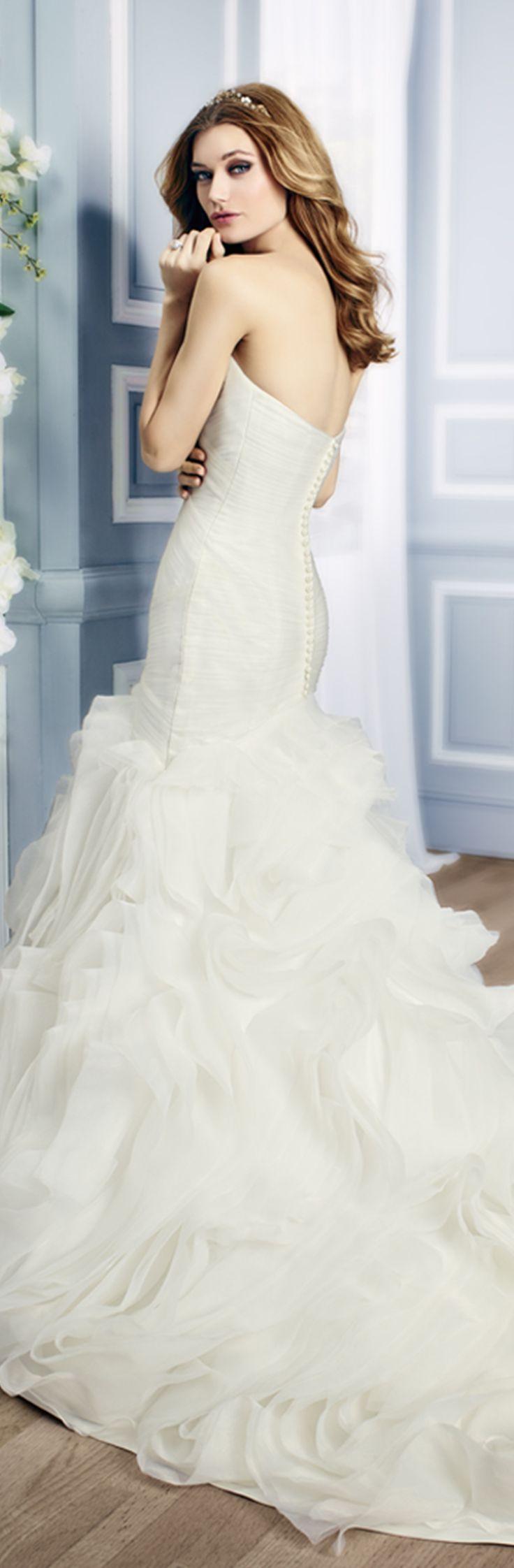 Hochzeit - Glamourous Drop Waist Wedding Dress With Ruffled Skirt 