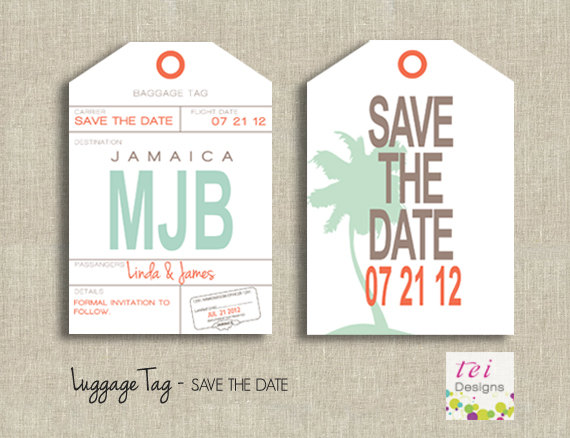 زفاف - Save the Date- Luggage Tag