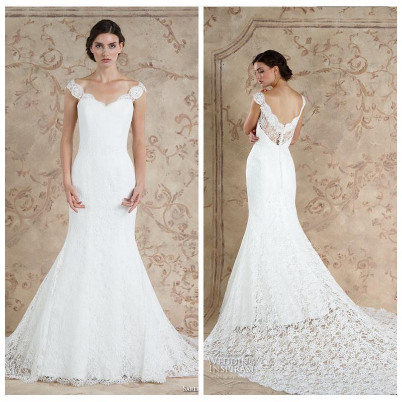 Wedding - New Style 2016 Full Lace Wedding Dresses Sareh Nouri White Cheap Vestido De Novia Off Shoulder Mermaid Bridal Gowns Tiered Sweep Train Online with $107.48/Piece on Hjklp88's Store 