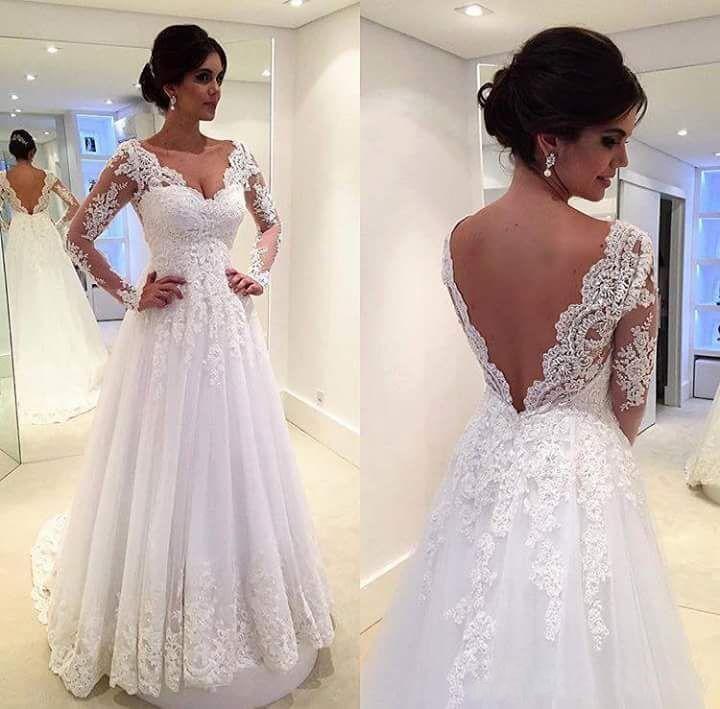 Свадьба - 2016 Vintage Vestidos De Novia Sweetheart Lace Sheer Plus Size Backless A Line Tulle Wedding Dresses Full Long Sleeves Winter Bridal Gowns Online with $117.53/Piece on Hjklp88's Store 