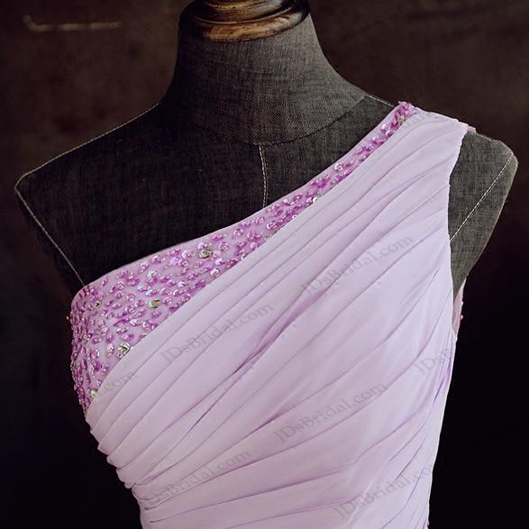 Mariage - PD16047 goddess one shouder lavender sheath evening prom dress