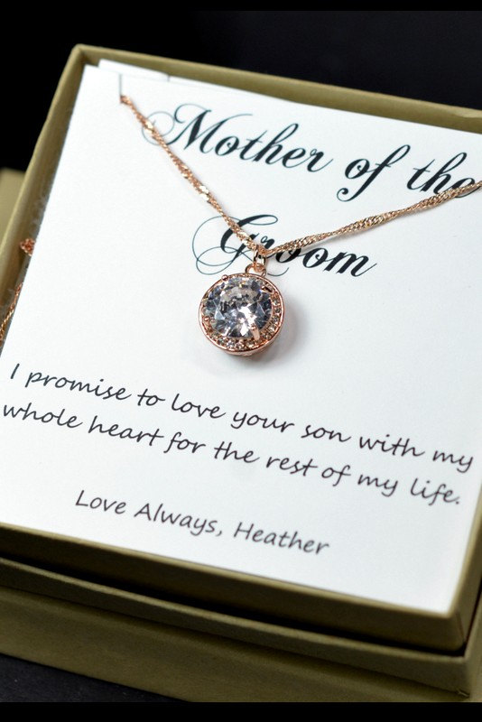 Mariage - Mother of the groom , mother of the bride gift , mother on law gift , thank you for raising the man of my dream ,necklace & box card ,cubic