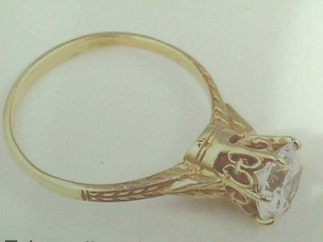 زفاف - Antique Setting 18K Art Nouveau Edwardian Ring, Yellow Gold Filigree Solitaire 1.25 Carats 7mm Engagement Wedding Ring Setting Mounting