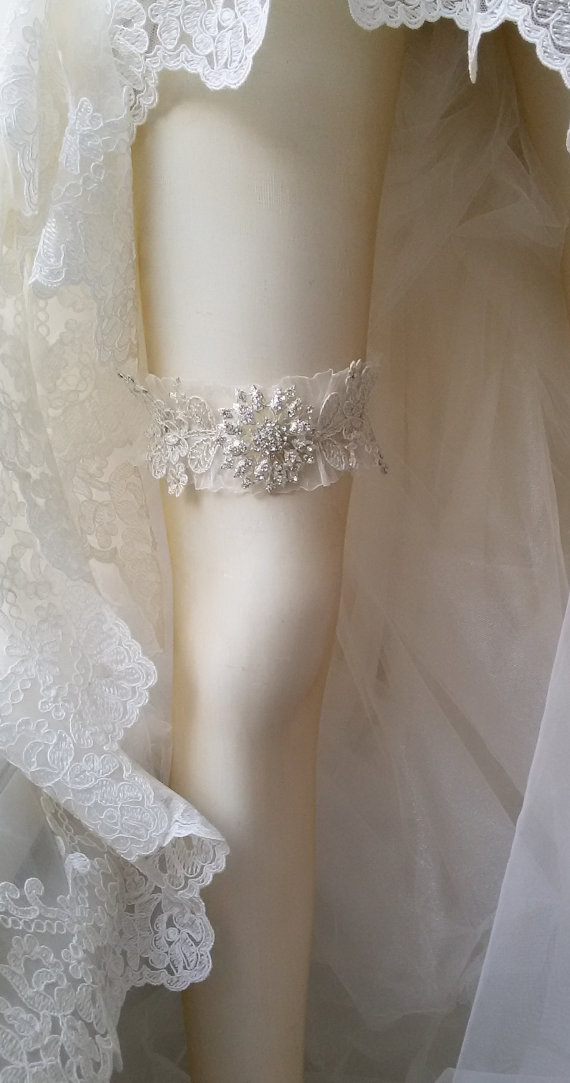 Hochzeit - Wedding Garter, Wedding leg garter, Wedding Leg Belt, Rustic Wedding Garter, Bridal Garter , İvory Lace garter, Lace Garter,
