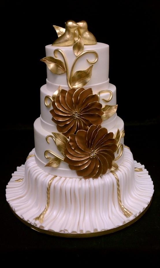 Wedding - Gold Invite — Round Wedding Cakes