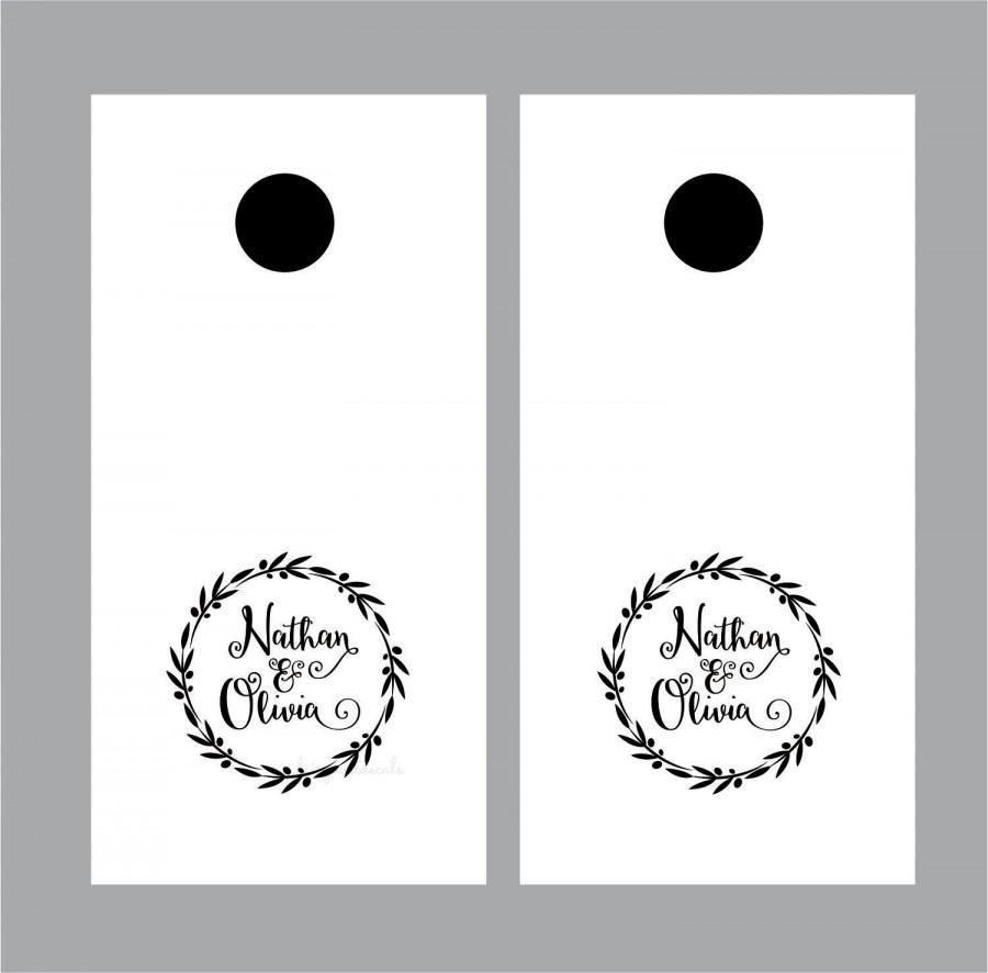 Custom Lineman Cornhole Wedding Cornhole Decal Line Wife Cornhole  Corn Hole Decal Bride Groom Decal Monogram Sticker