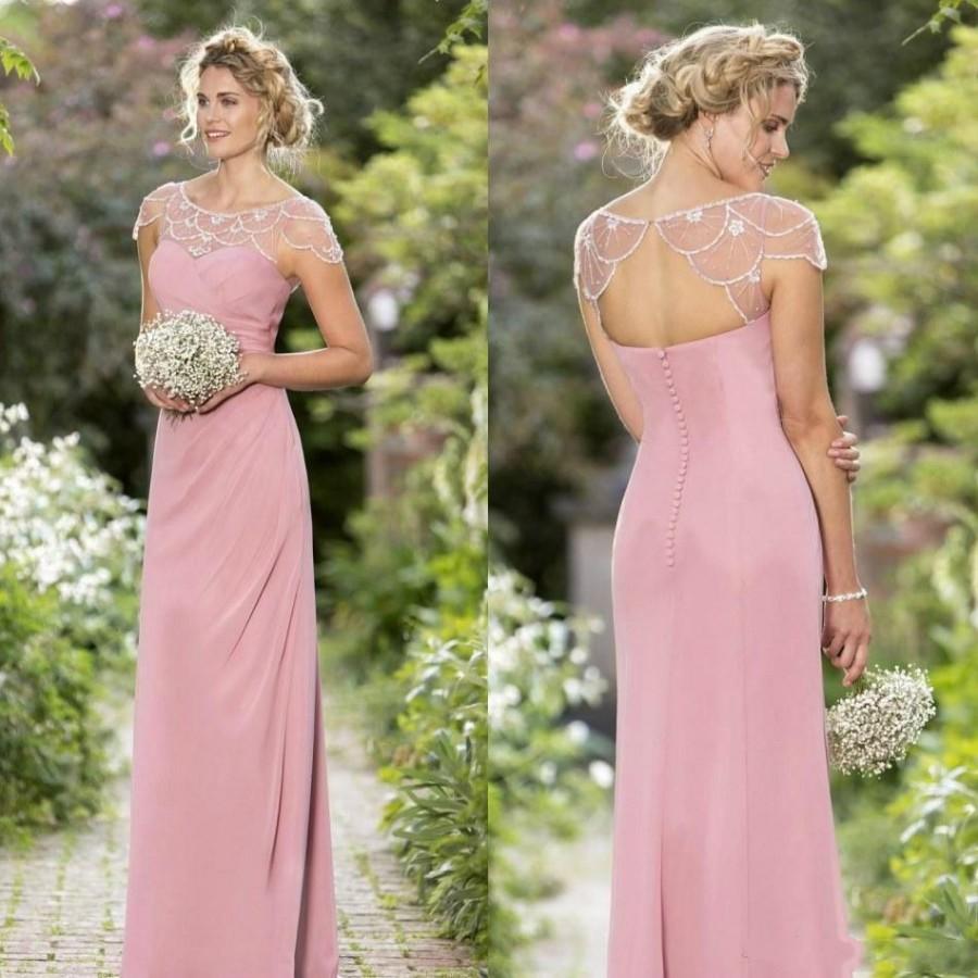 Hochzeit - Long Beads Mermaid Mother Of Bridal Dresses Jewel Neck Crystal Mother's Formal Wear Hollow True Bride Spring Long Pink Prom Evening Gowns Online with $103.21/Piece on Hjklp88's Store 