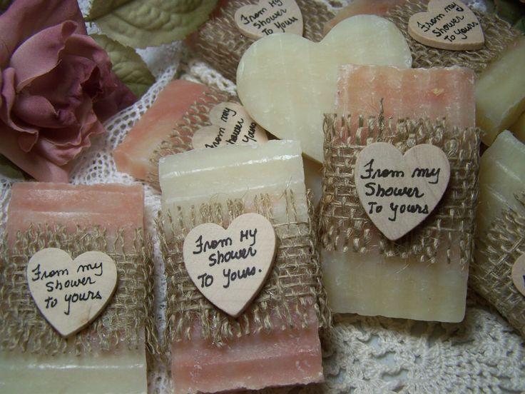 Свадьба - From My Shower To Yours - Blush Soaps, 30 Bridal Shower Favors Soaps - Mini Soaps - Shea Butter, Organic, Handmade Soap - Rustic