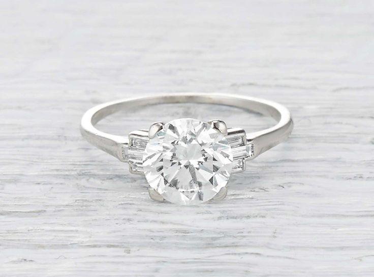 Hochzeit - Vintage Art Deco Engagement Ring