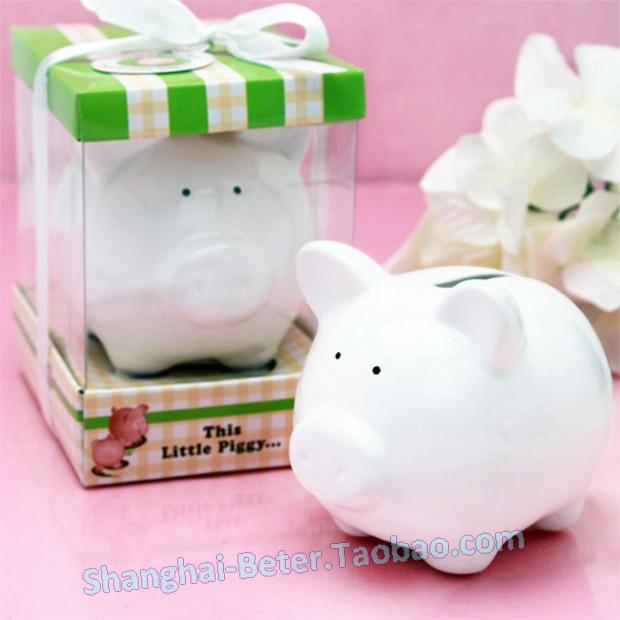 Hochzeit - White Piggy Bank Baby Shower Favor Ideas TC029 Bridesmaids