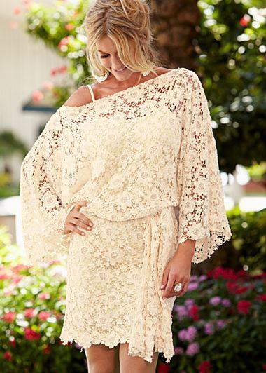Wedding - Beige Belted Lace Dress From VENUS