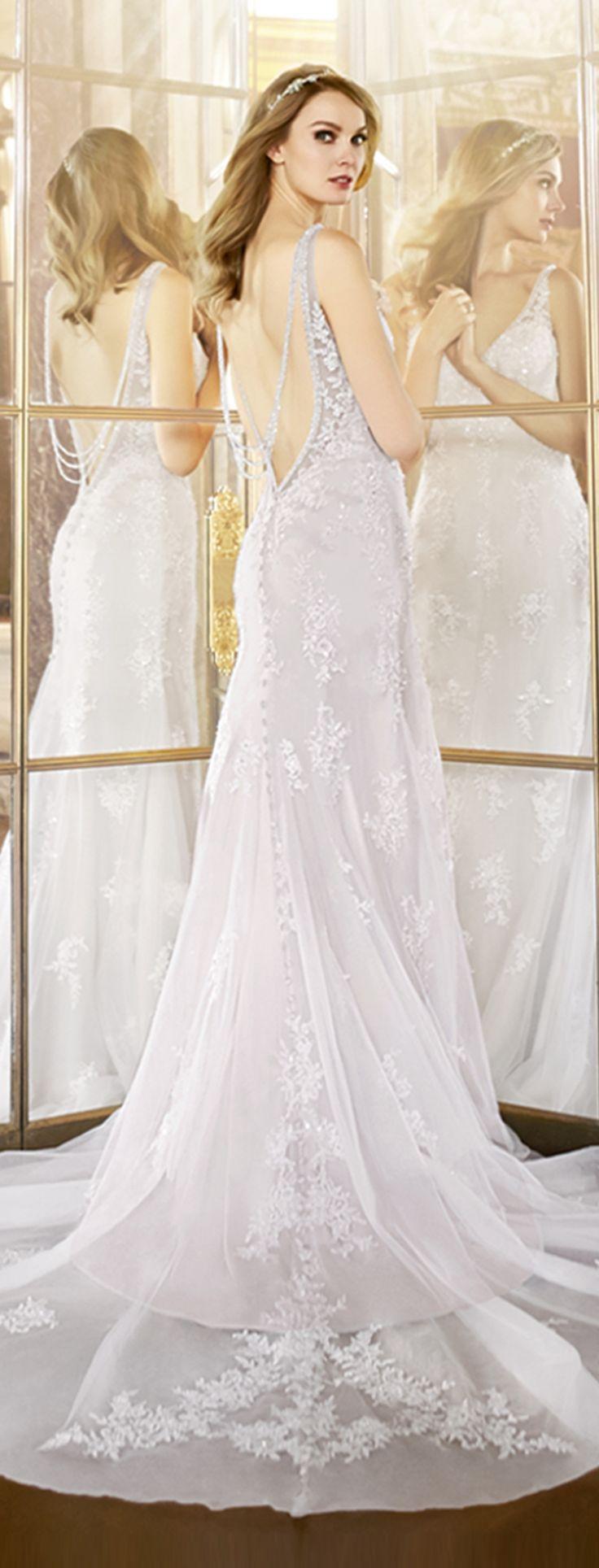 Hochzeit - Soft Low Back Sheath Bridal Gown 