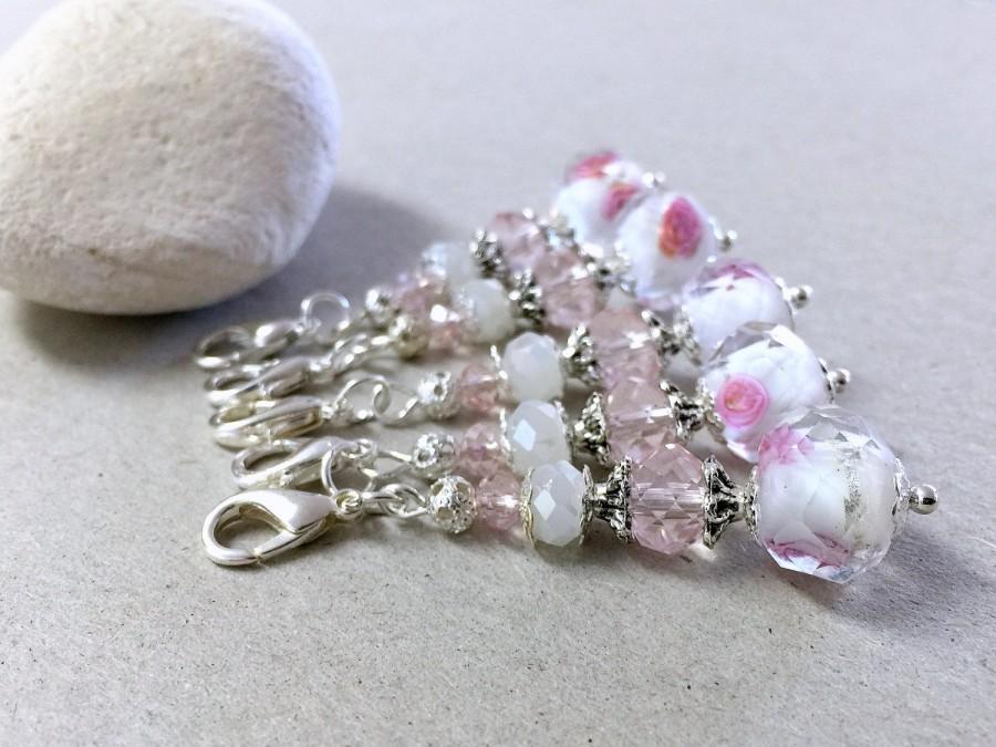 Wedding - Crystal Keychain, Small Keychain,Flower Party Favors, Communion favors, Pink party favors, Pink bag charm,Baby shower favors,Boho chic charm