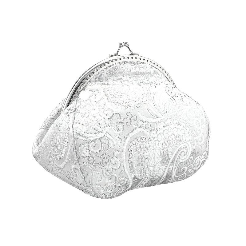 Mariage - bride handbag, bridal white and silver  clutch bag, womens white purse bag in wedding, formal, vintage style, bridesmaid clutch handbag 0425