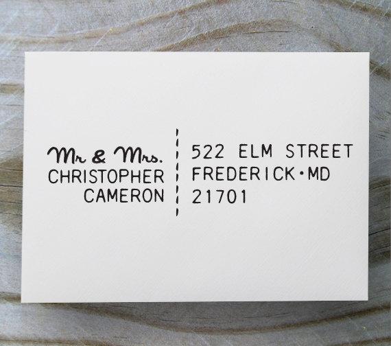 Wedding - Custom Address Stamp, Self Inking Rubber Stamp, Return Address Stamp, Personalized Gift - 1036