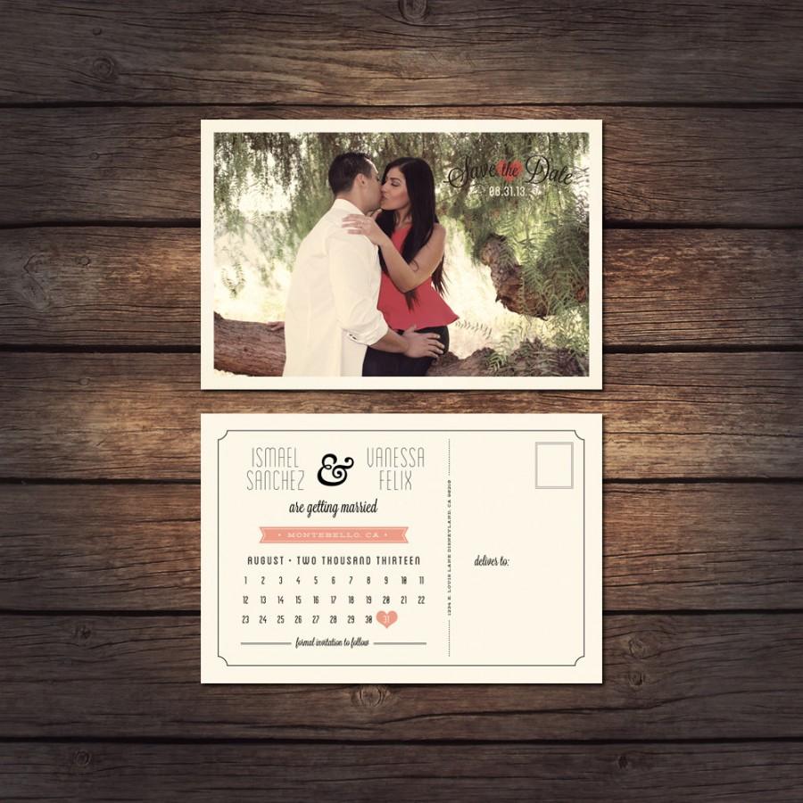 زفاف - Rustic Save The Date Postcard (Printable)