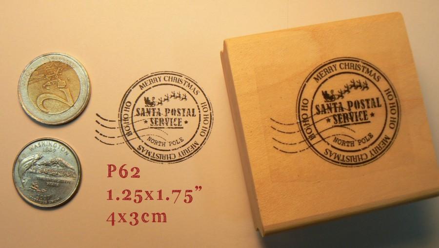 Wedding - Santa Postmark  rubber stamp P62