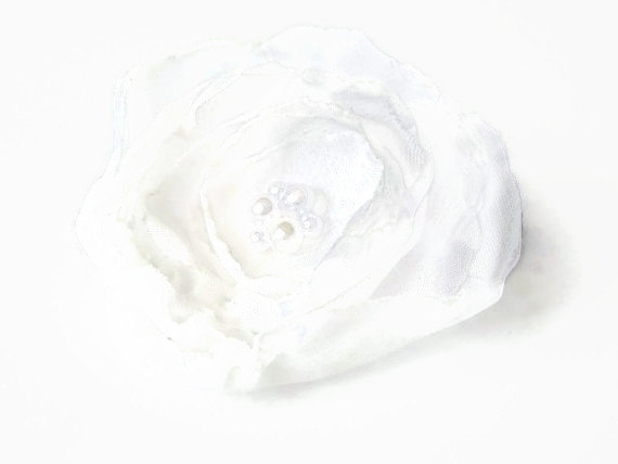 Wedding - Bridal hair accessories - fabric flower - wedding hair clip - chiffon flower -