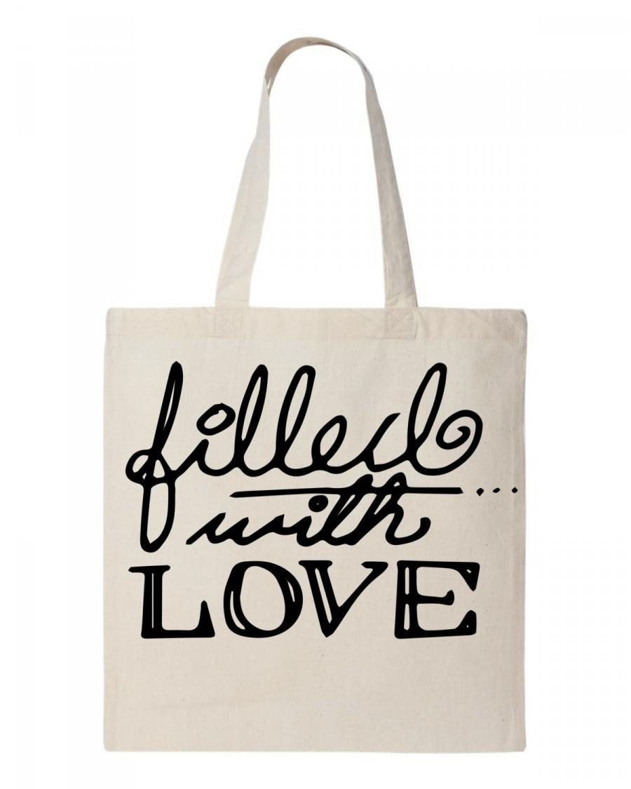 زفاف - Wedding tote bags. (10) count  "filled with love"