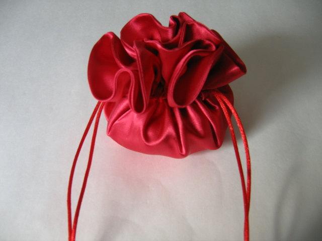 زفاف - Gift Bag Bridesmaid Gift Bag Jewelry Gift Bag Red Satin