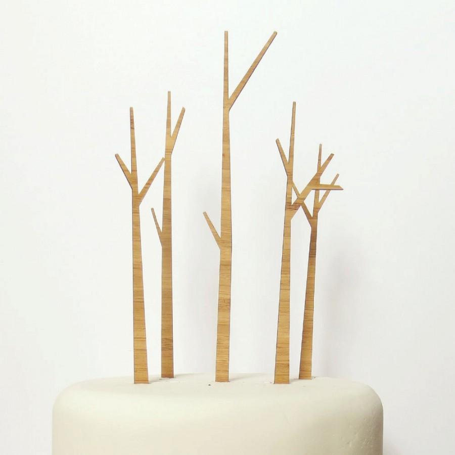 Свадьба - Trees Cake Topper Set - Bamboo - Wedding Cake Topper - Rustic Wedding - Modern Wedding