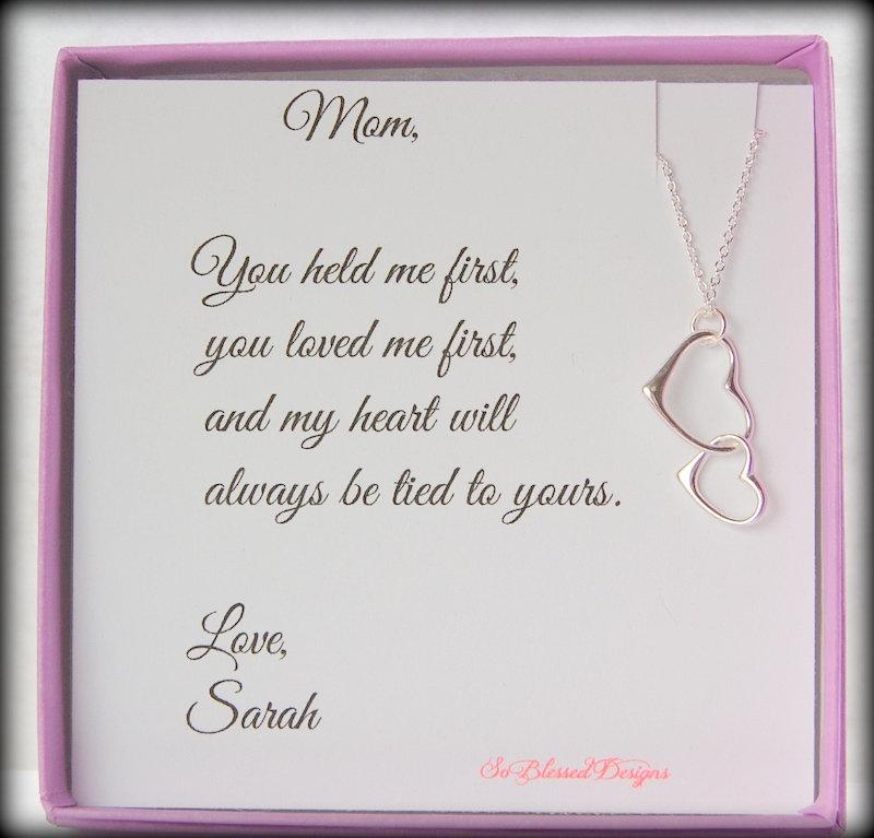 Wedding - Mothers Day gift, Mother of the Bride gift, Mothers necklace, Gifts for MOM, So Blessed Designs, Connecting hearts necklace, wedding jewelry