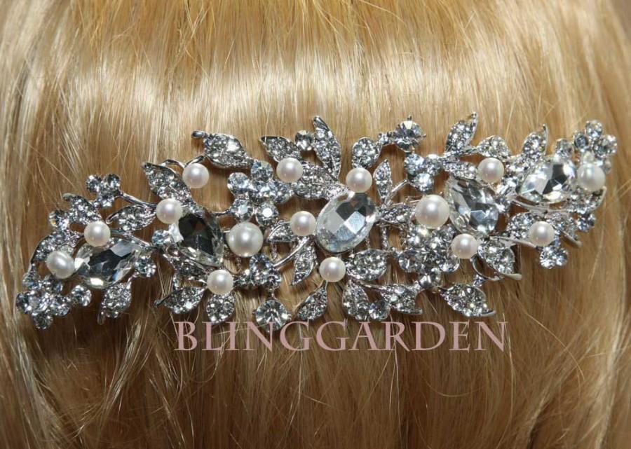 Свадьба - Vintage Inspired Pearls Bridal Hair Comb, Swarovski Pearl Hair Comb, Wedding Hair Comb, Bridal Hair Accessories, Wedding Hair Accessories