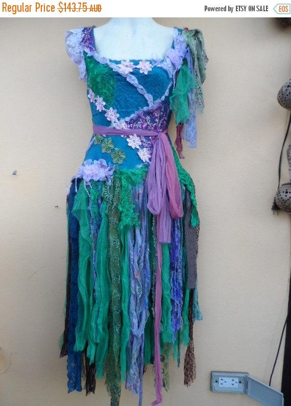 Mariage - 20%OFF mermaid inspired shabby bohemian fairy top/dress,,,small to 38" bust...