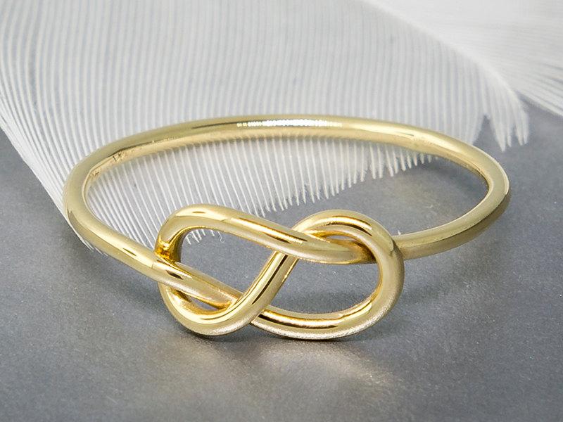 زفاف - 14k gold ring, infinity knot ring, solid gold ring, promise ring, commitment ring, purity ring, yellow white or pink gold