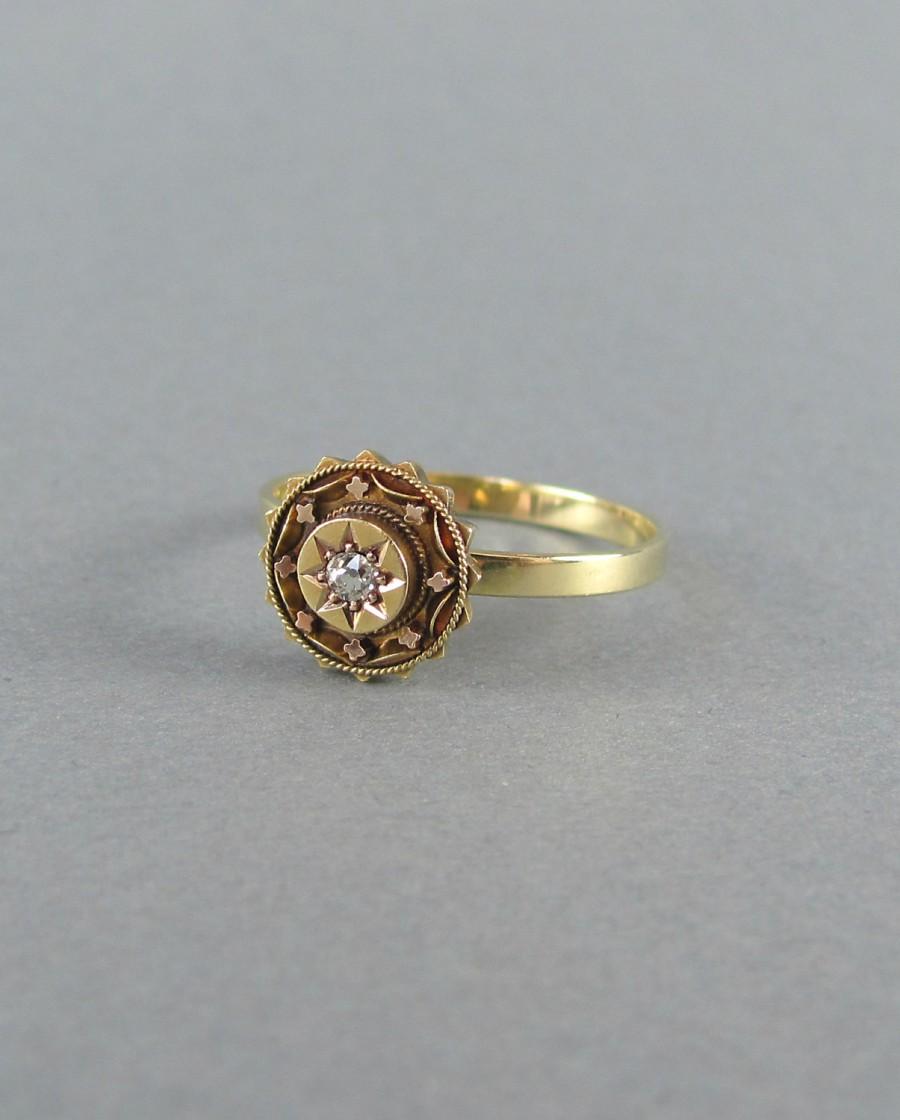 Wedding - VICTORIAN gold and pearl captain's wheel stick pin conversion ring, stacking ring, engagement ring, promise ring, statement ring, midi ring
